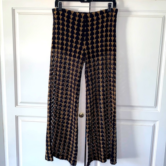 Free People Pants - Free people RARE crochet flare hippie Sheer BoHo pants with boy shorts under